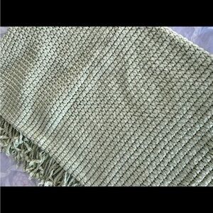 Cozy knit lime green fringe throw blanket
